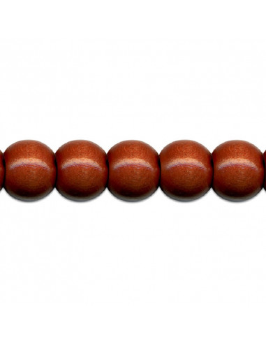 WOODEN BEADS - BROWN - 85pcs - ⌀ 8mm - MEYCO