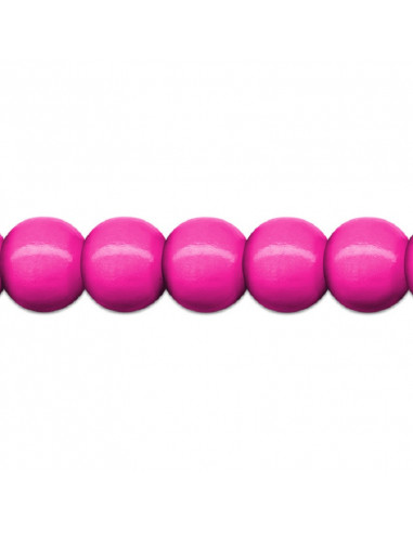 WOODEN BEADS - PINK - 85pcs - ⌀ 8mm - MEYCO