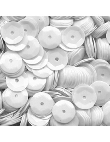 SEQUINS - WHITE - 1400pcs - Ø 6mm - MEYCO