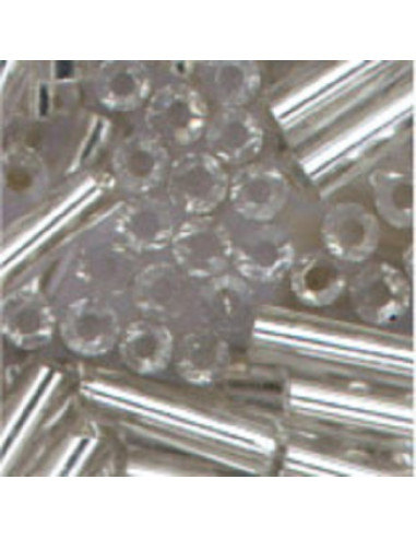 GLASS BEADS - SILVER - 7x2mm - MEYCO