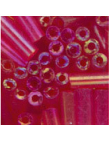 GLASS BEADS - RED IRIDESENT - 7x2mm - MEYCO