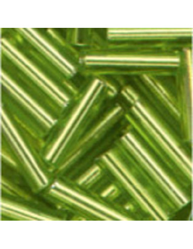GLASS BEADS - GREEN IRIDISENT - 7x2mm - MEYCO