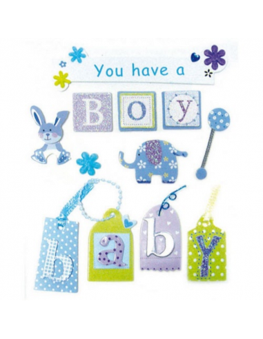 3D SELF-ADHESIVE STICKERS - IT'S A BOY - STAMPERIA