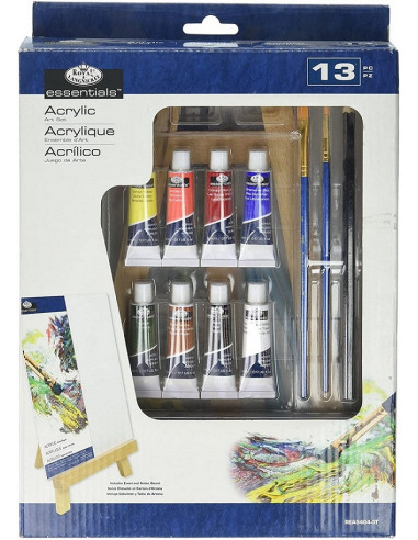 ACRYLIC SET - 13pcs - WITH WOODEN EASEL - Royal & Langnickel