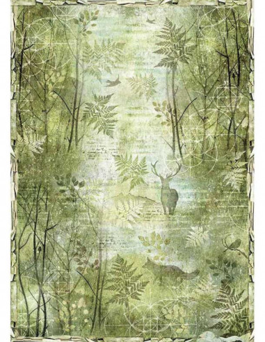 RICE PAPER - GREEN FOREST - 29.7x42cm - STAMPERIA
