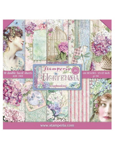 ALBUM SCRAPBOOKING - HORTENSIA - 30.5x30.5cm - STAMPERIA