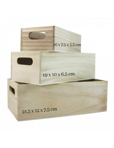 WOODEN BOX WITH HANDLES - 19x10x6.5cm - PENTART