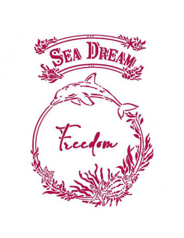 STENCIL - SEA DREAM FREEDOM - 21x29.7cm - STAMPERIA