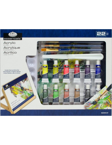 ACRYLIC SET - 22pcs - WITH WOODEN EASEL - Royal & Langnickel