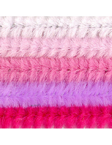 PIPE CLEANERS - SHADES OF PINK - 25pcs - MEYCO