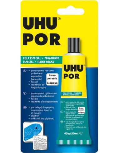 SPECIAL GLUE FOR POLYSYRENE - TRASPARENT (POR) - 40gr - UHU