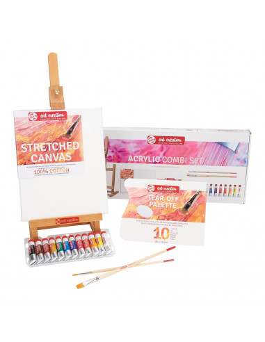 ACRYLIC SET WITH EASEL - 17pcs - ART CREATION