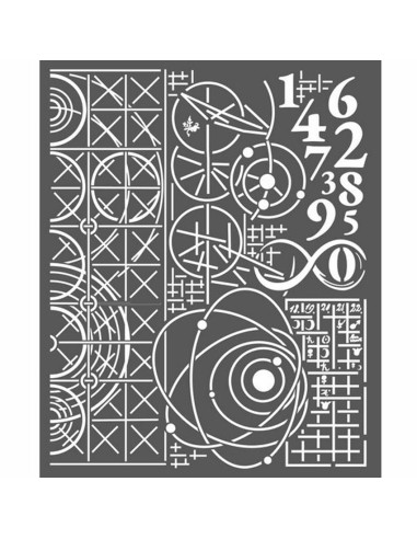 STENCIL - ASTRONOMY & NUMBERS - 20x25cm - STAMPERIA