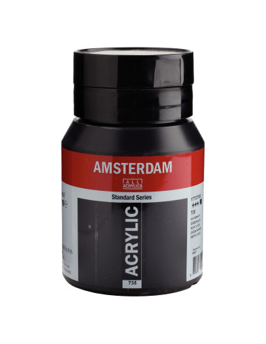 ACRYLIC - OXIDE BLACK ( 735 ) - 500ml - AMSTERDAM