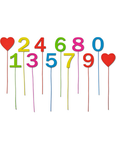 WOODEN DECORATION NUMBERS - 12pcs - MEYCO