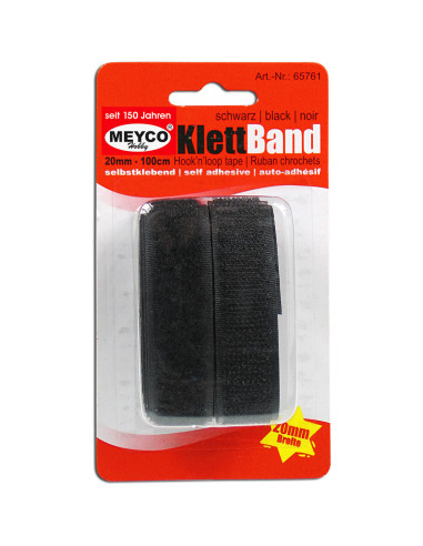 VELCRO TAPE BLACK - 20mm x 1m - MEYCO