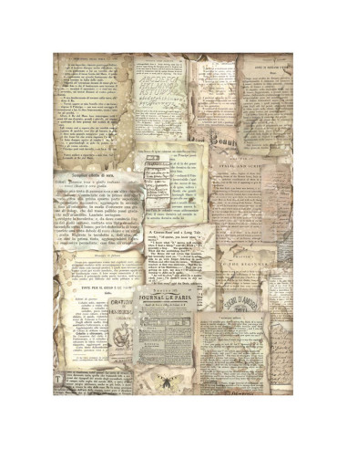 RICE PAPER - VINTAGE LIBRARY BOOK PAGE - 21x29.7cm (Α4) - STAMPERIA