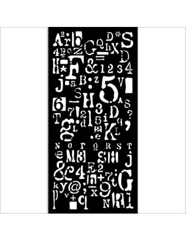 STENCIL - CREATE HAPINESS LETTER & NUMBER - 12x25cm - STAMPERIA
