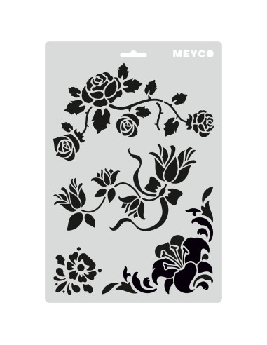 STENCIL - FLOWERS - 20x30cm - MEYCO