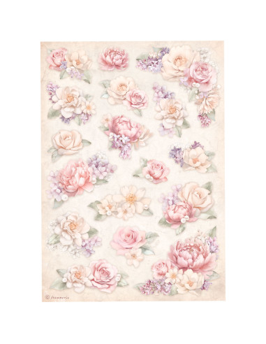 RICE PAPER - ROMANCE FOREVER FLORAL BACKGROUND - 21x29.7cm (Α4) - STAMPERIA