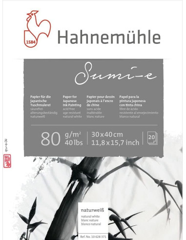BLOCK FOR INK - "SUMI-e" - 30x40cm - 80gr - 20 SHEETS - HAHNEMUEHLE