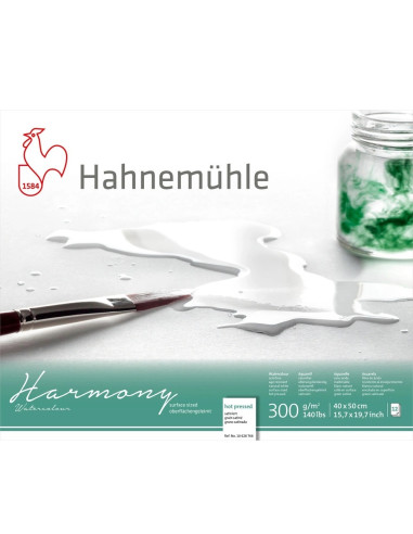 WATERCOLOUR BLOCK - "HARMONY" - HOT PRESSED - 40x50cm - 300gr - 12 SHEETS - HAHNEMUHLE