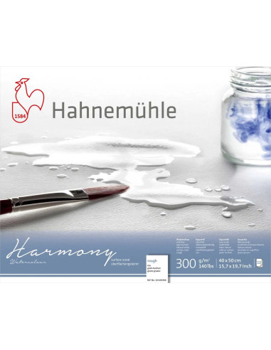 WATERCOLOUR BLOCK - "HARMONY" - COLD PRESSED - ROUGH - 40x50cm - 300gr - 12 SHEETS - HAHNEMUHLE