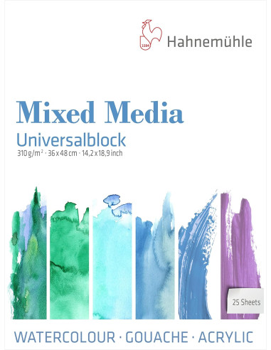 MIXED MEDIA BLOCK - 36x48cm - 310gr - 25 SHEETS - HAHNEMUHLE