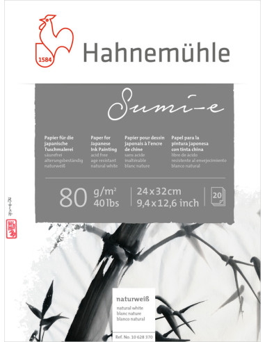 BLOCK FOR INK - "SUMI-e" - 24x32cm - 80gr - 20 SHEETS - HAHNEMUEHLE