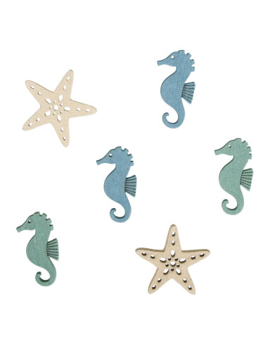 DECORATIVE STARS & HORSESHOES - 15pcs - 3cm - RAYHER