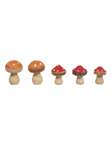 DECORATIVE MUSHROOMS - 5pcs - 3.3cm - RAYHER