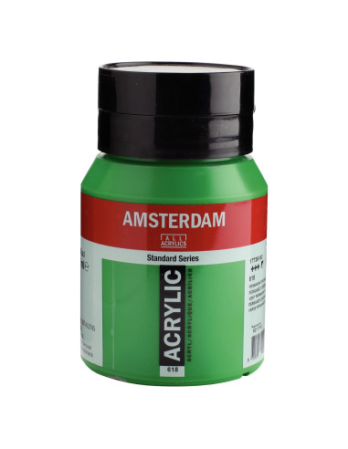 ACRYLIC - PERMANENT GREEN LIGHT ( 618 ) - 500ml - AMSTERDAM