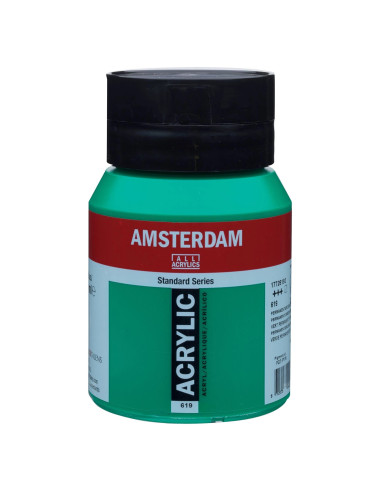 ACRYLIC - PERMANENT GREEN DEEP ( 619 ) - 500ml - AMSTERDAM