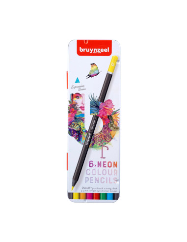 COLOR PENCILS SET  - 6 COLOURS NEON - BRUYNZEEL