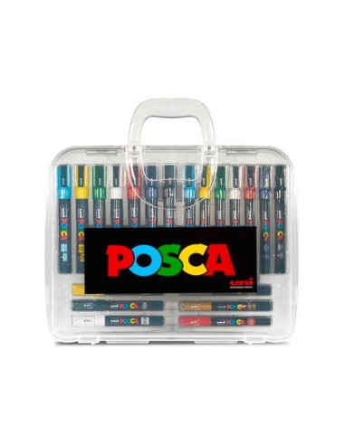 POSCA SET - 20pcs - PLAIN & METALLIC COLORS - UNI - BALL