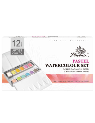 WATERCOLOR SET - 12 PASTEL COLORS - PHOENIX