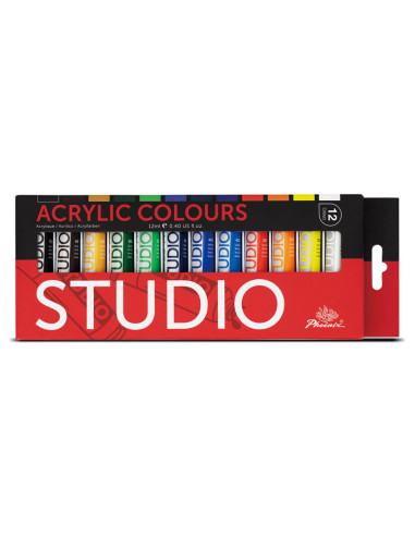 ACRYLIC SET - 12 COLORS x 12ml - PHOENIX