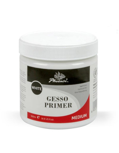 GESSO ACRYLIC PRIMER (PRIMER) - WHITE - 500ml - PHOENIX