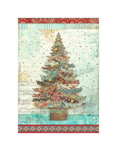 RICE PAPER - CHRISTMAS GREETINGS TREE - 21x29.7cm (Α4) - STAMPERIA