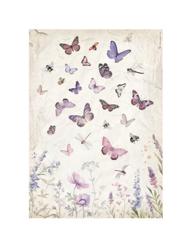 RICE PAPER - LAVENDER BUTTERFLY - 21x29.7cm (Α4) - STAMPERIA