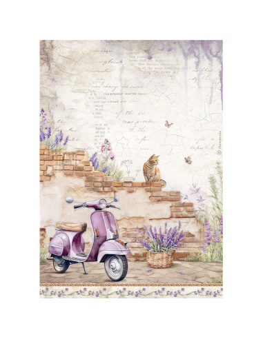 RICE PAPER - LAVENDER VESPA - 21x29.7cm (Α4) - STAMPERIA