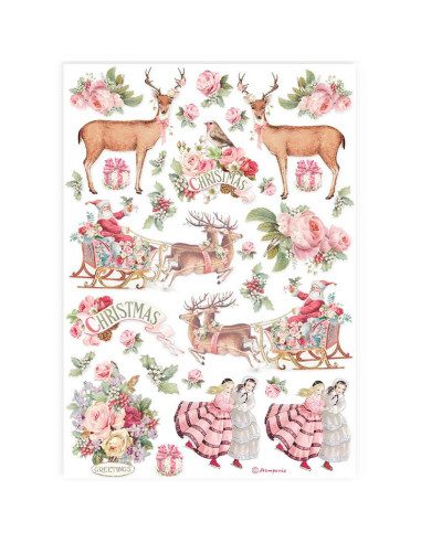 RICE PAPER - PINK CHRISTMAS - 21x29.7cm (Α4) - STAMPERIA