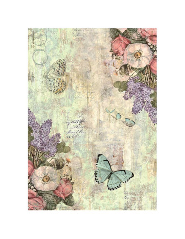 RICE PAPER - WONDERLAND FLOWERS & BUTTERFLIES - 21x29.7cm (Α4) - STAMPERIA