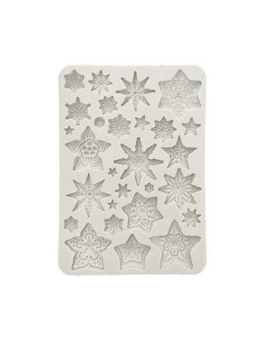 SILICONE MOLD - GEAR UP FOR CHRISTMAS STARS - A5 - STAMPERIA