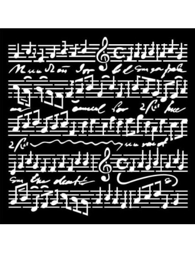 STENCIL - MUSIC SCORES - 18x18cm - STAMPERIA