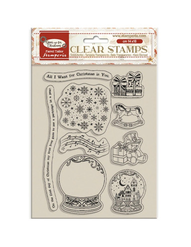 SILICONE STAMP - GEAR UP FOR CHRISTMAS SNOWGLOBES - 14x18cm - STAMPERIA