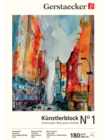 BLOCK FOR MIXED MEDIA - 21x29.7cm (A4) - 180gr - 20 SHEETS - GERSTAECKER