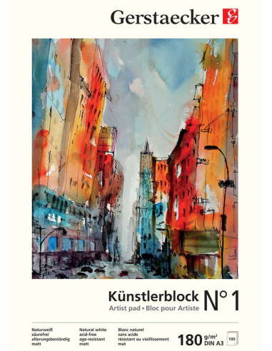 BLOCK FOR MIXED MEDIA - 30x42cm (A3) - 180gr - 20 SHEETS - GERSTAECKER