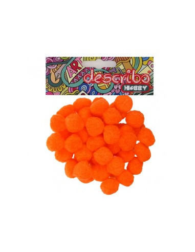 POM POM SET - ORANGE - 50pcs - Ø 25mm - DESCRIBO